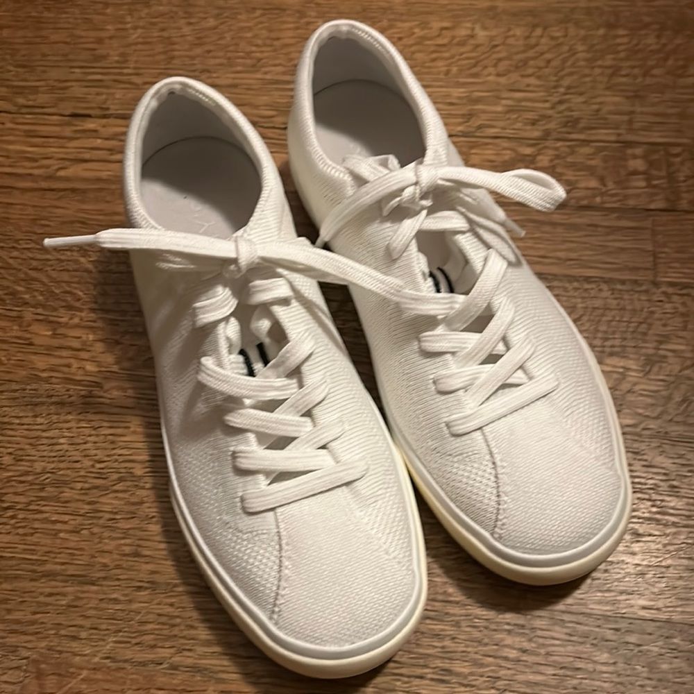 Rothy's White Canvas Lace-Up Sneakers